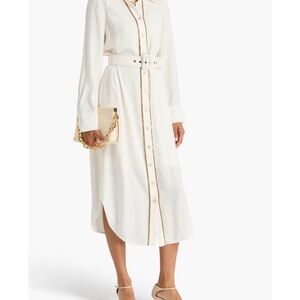NWT but needs spot cleaning Zimmerman Button-Front Belted Shirt Dress gold chain